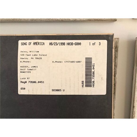 James Hussey GOLF I Lithograph Hand signed Monotype 2004 - Picture 6 of 7